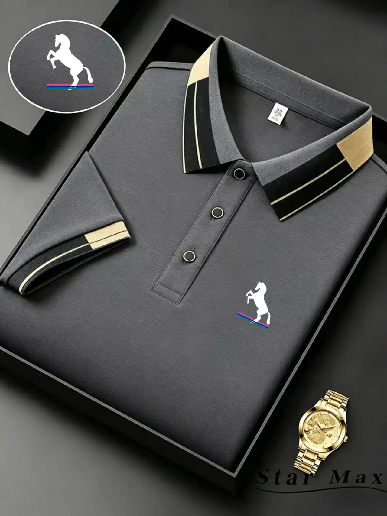 Men's Horse Embroidery Polo | Milan-Style Summer Shirt