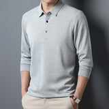 Men's Refined Long Sleeve Polo Shirt – Elegant Casual Fit