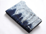 KAKAN Slim Straight Jeans for Men | Dark Blue Stretch Denim