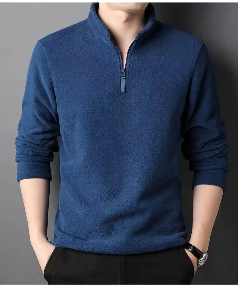 Men’s Fleece Half-Zip Stand-Collar Sweatshirt