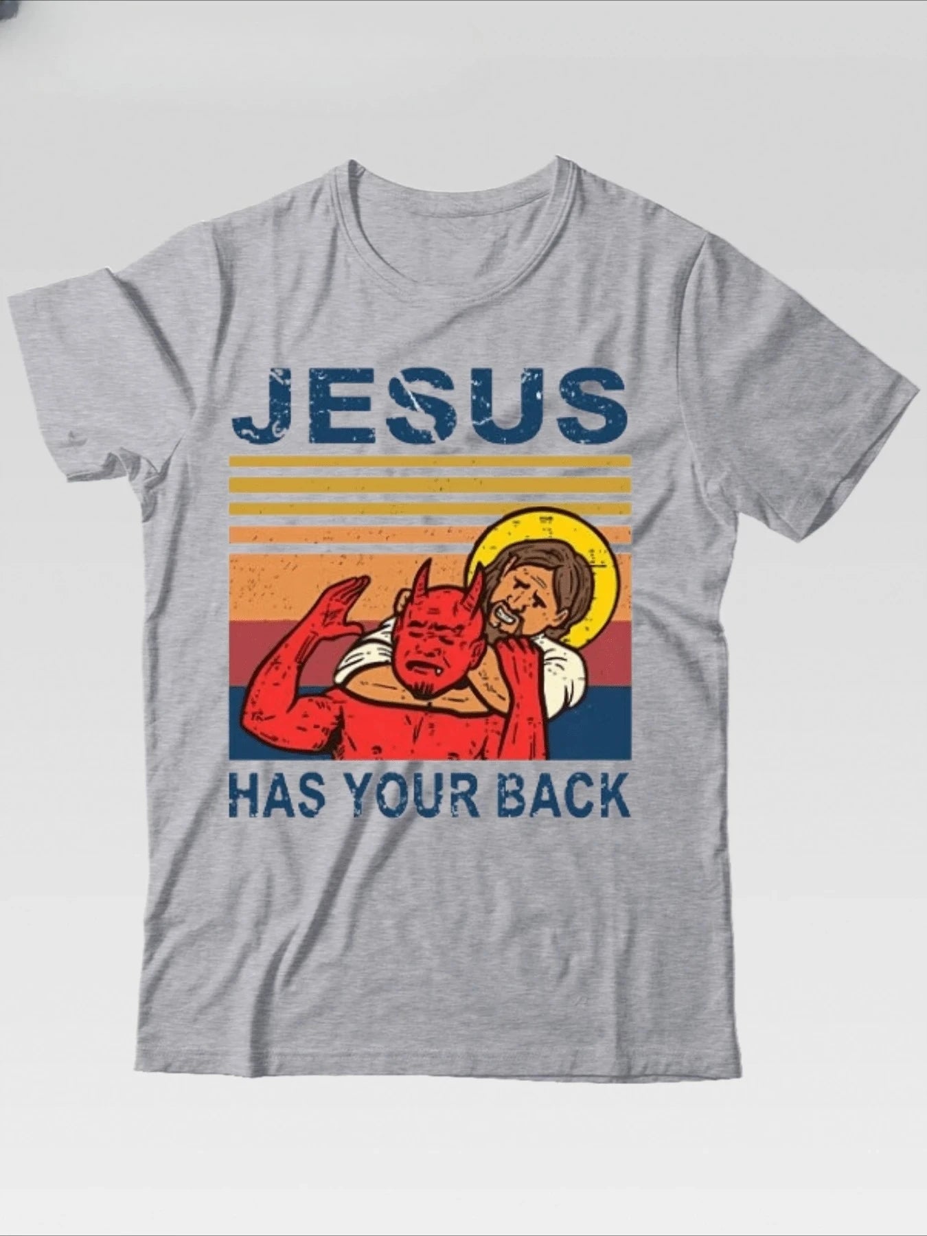 Jesus Has Your Back | Jiu Jitsu Retro Christian Tee