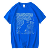 Men's Funny Cat Print 100% Cotton Summer T-Shirt