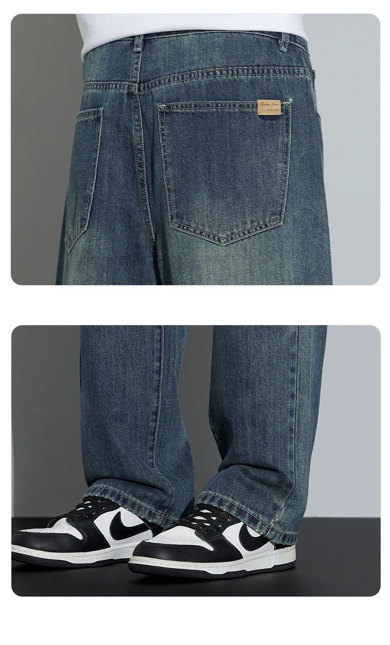 Men's Fleece-Lined Wide-Leg Jeans – Winter Warmth