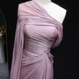 Sharon Said One-Shoulder Draped Chiffon Evening Gown SF199