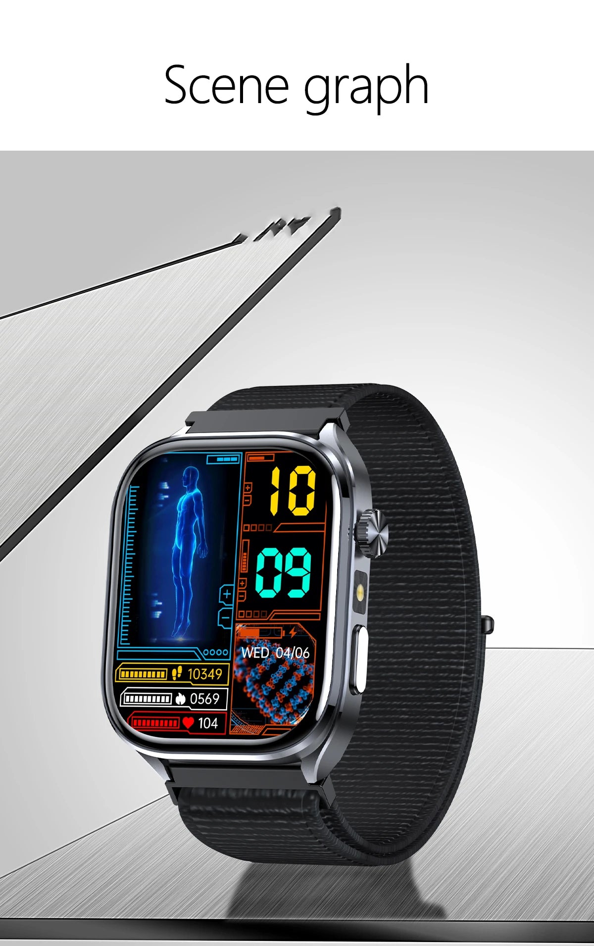 ECG+PPG Health Smartwatch – AI Body Analysis & BT Calling