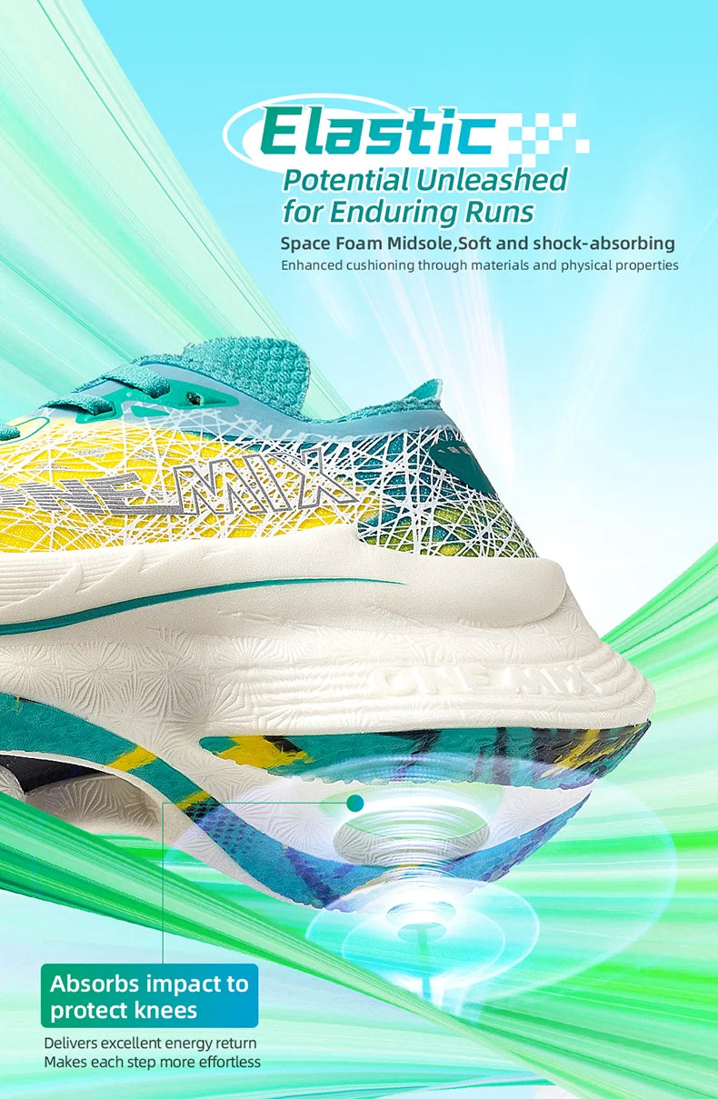 ONEMIX Marathon Carbon Plate Running Shoes Shock Absorption Ultra-light Sports Shoes Rebound Technology Outdoor Men Sneakers