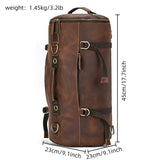 Luufan Unique Design Leather Backpack For Men Vintage Crazy Horse Leather Bucket Daypack Large Male Travel Bag Male Backpacks