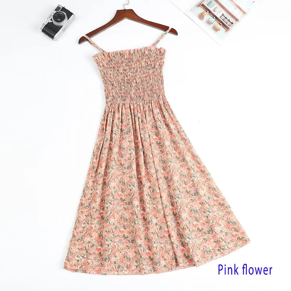 Summer Chiffon Spaghetti Strap Mini Dress