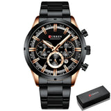 Men's six-needle multifunctional watch Waterproof calendar round strap stainless steel strap date men's business men's watch