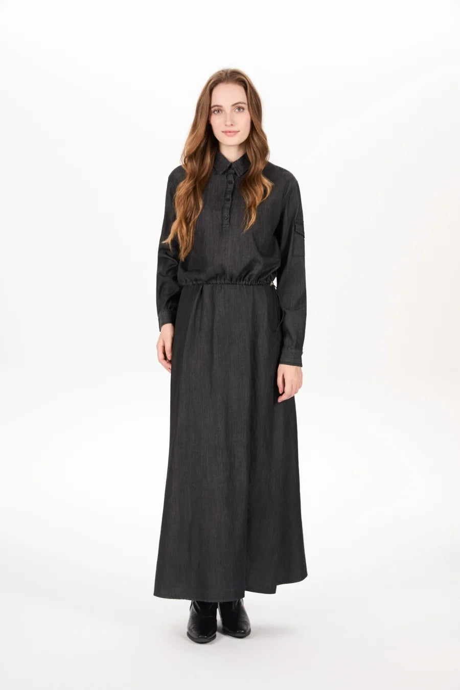 AW25 Denim Two-Piece: Loose Shirt & A-Line Slip Dress