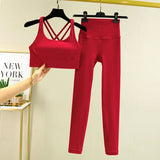 TRY TO BN 2 Piece Yoga Set Women's Tracksuit Sports Bra High Waist Leggings Tummy Control Squat Proof Workout Outfit Gym Clothes