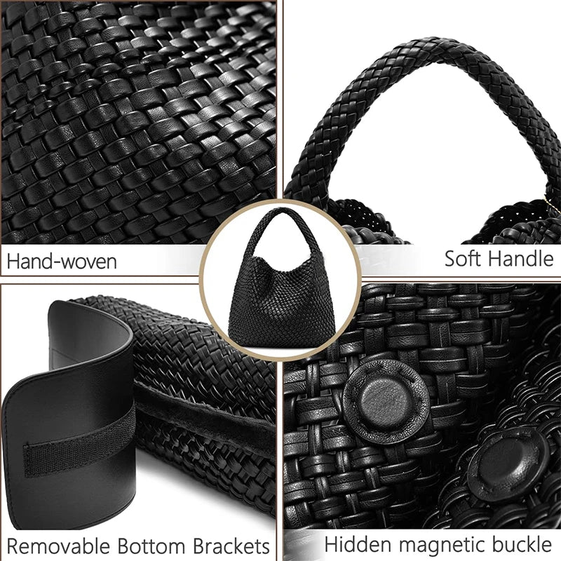 Hand-Woven Leather Tote & Shopper