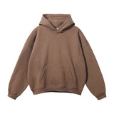 Cotton Baggy Fleece Hoodies for Men Solid Color Plush Pullovers Oversized Hooded Sweatshirt Autumn Winter Thick Clothes Unisex