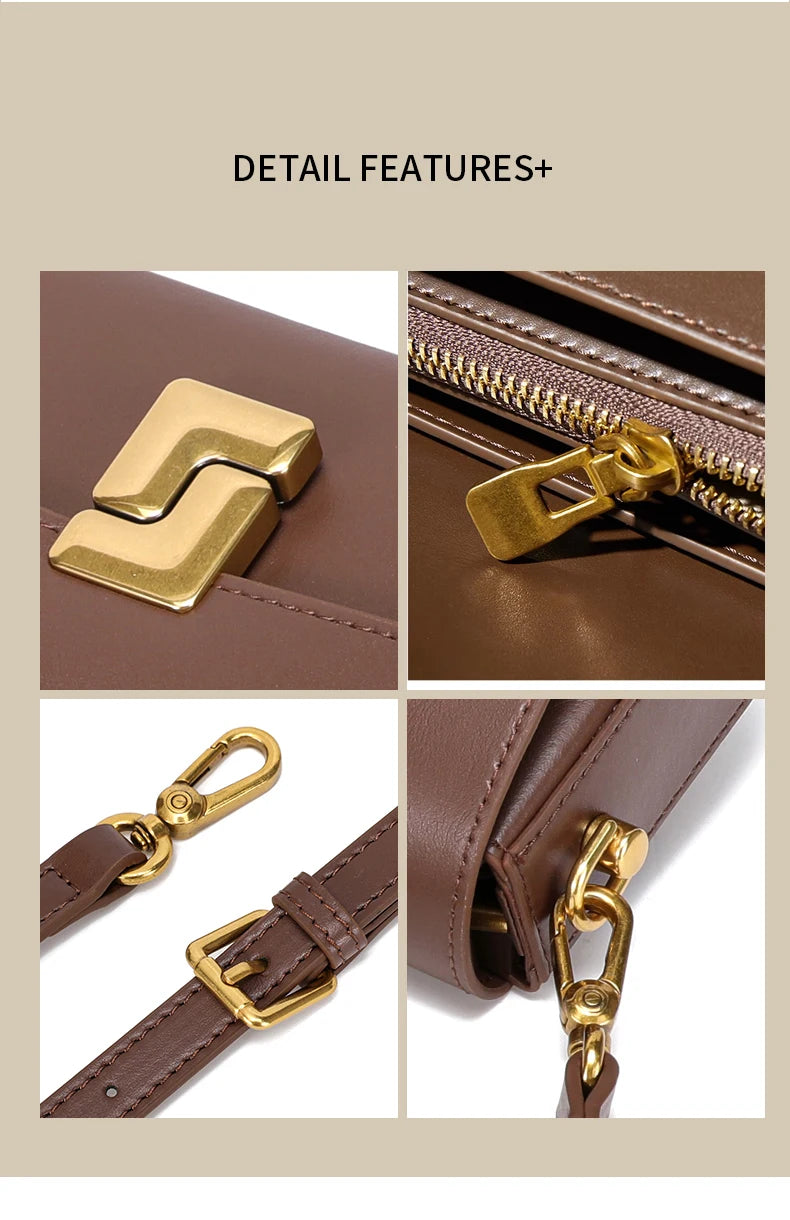 Women’s Split Leather Shoulder Bag Trend Brand Small Square Bags Luxury Designer Handbag Messenger bag for Female