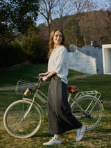 Women's Cotton Denim Midi Skirt | Spring 2026