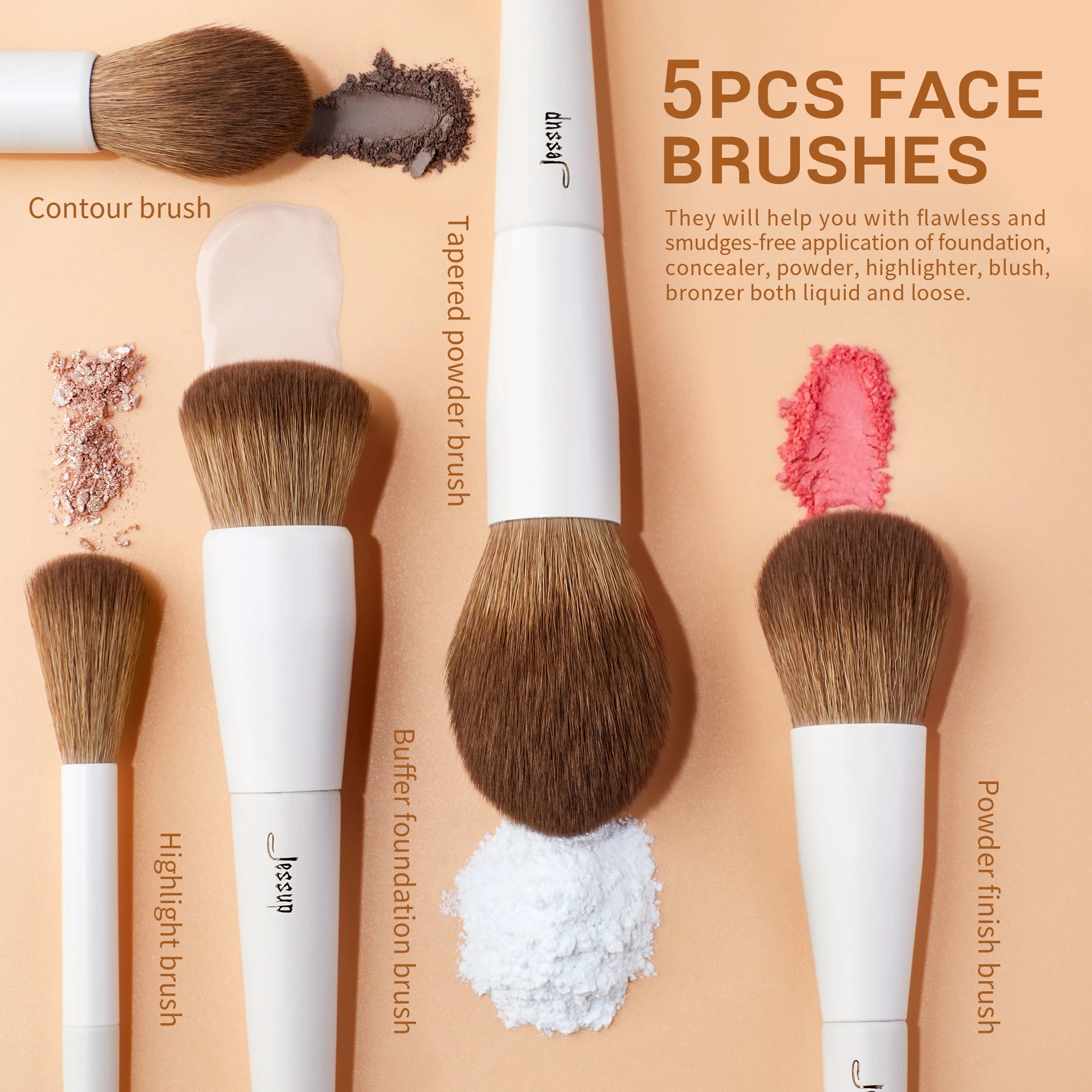 Jessup Professional Makeup Brush Set | 10–14 Pcs
