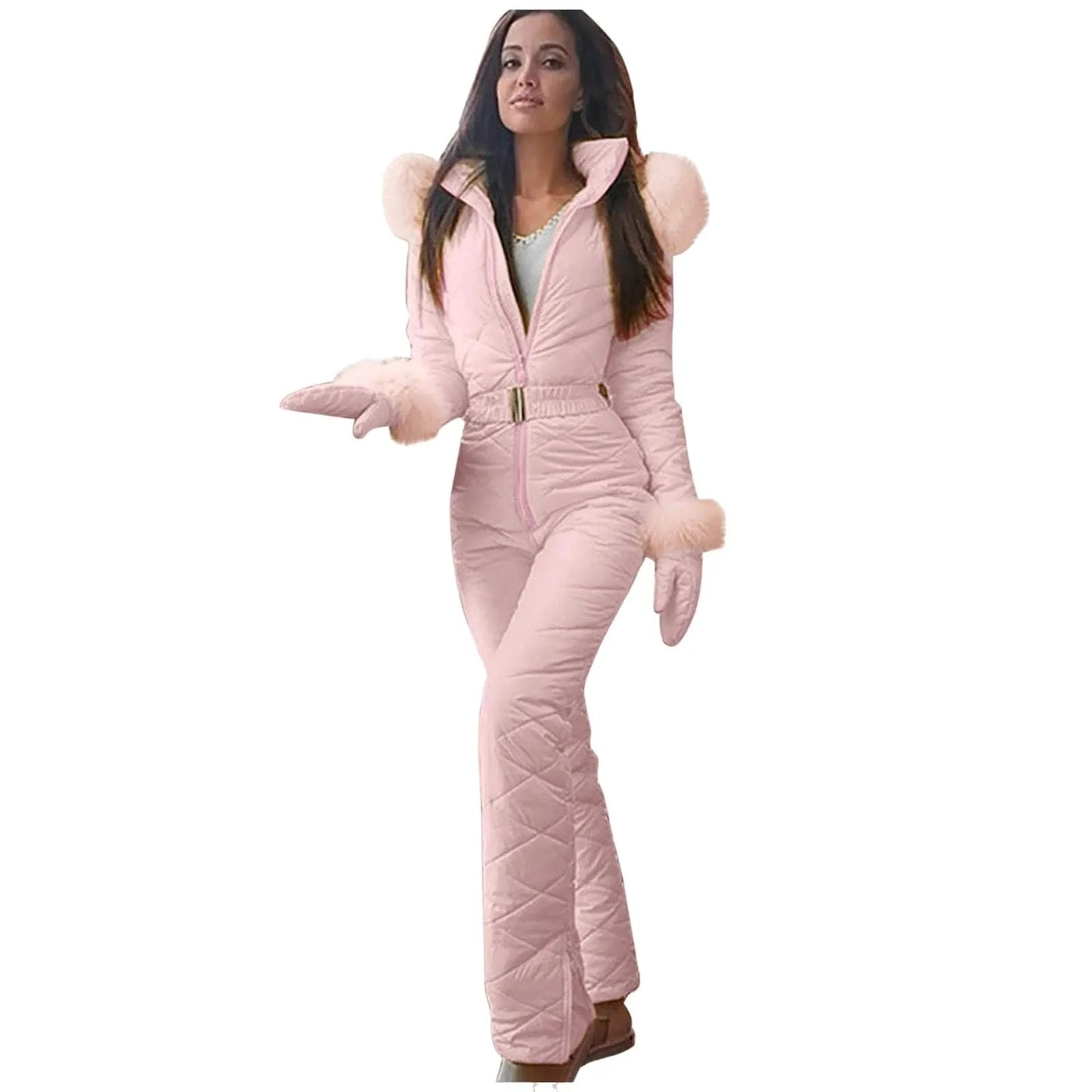 Waterproof One-Piece Ski Suit – Insulated Winter Hooded Jumpsuit