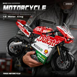Technology motorcycle building block set, V4 super motorcycle model set, technology racing, STEM assembly toy gift for boys and
