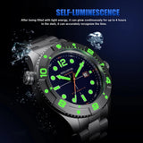 FeelNever Profession Casual Sports Mechanical Man Watch Stainless Steel Sapphire Crystal 50Bar Auto Date Wristwatch Reloj Hombre