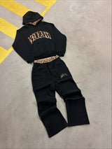 Men's Leopard Print Hoodie & Pants Set