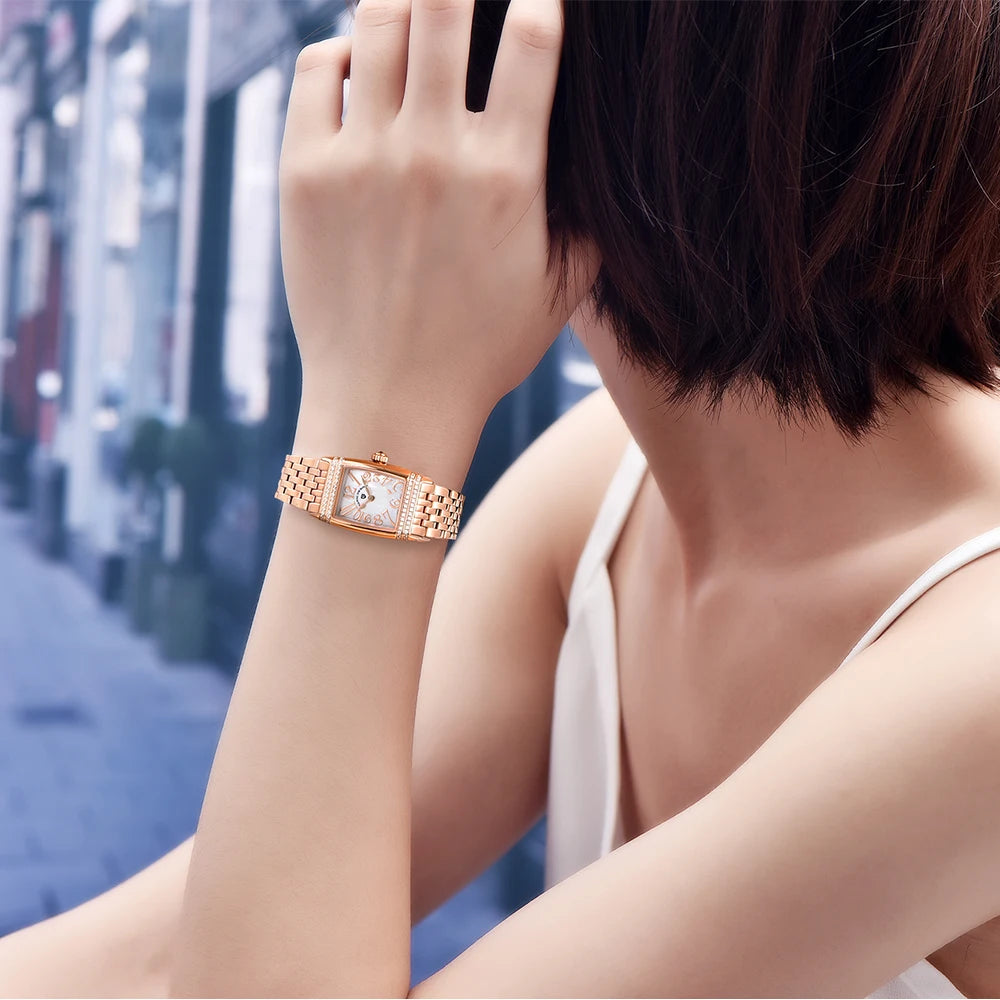 Pagani Design New 22mm Square Women's Quartz Watch Stainless Steel Sapphire Glass 50m Waterproof Women's Quartz Watch