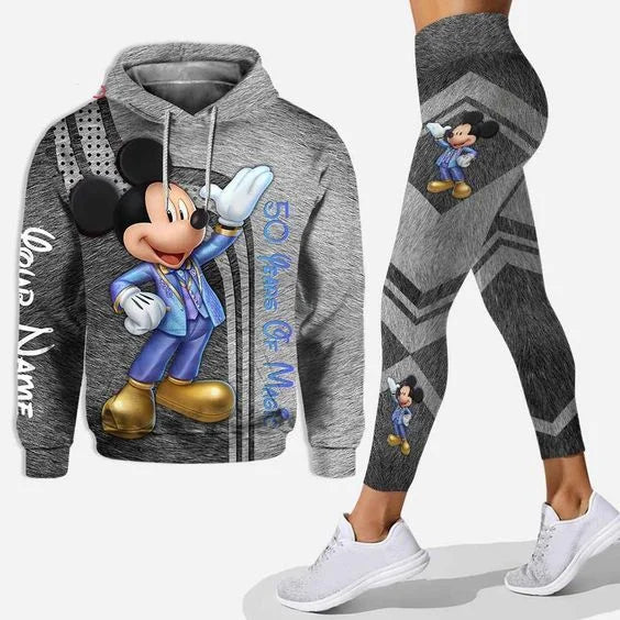 Disney Mickey & Minnie Mouse Hoodie & Leggings Set | Women's Athletic Tracksuit