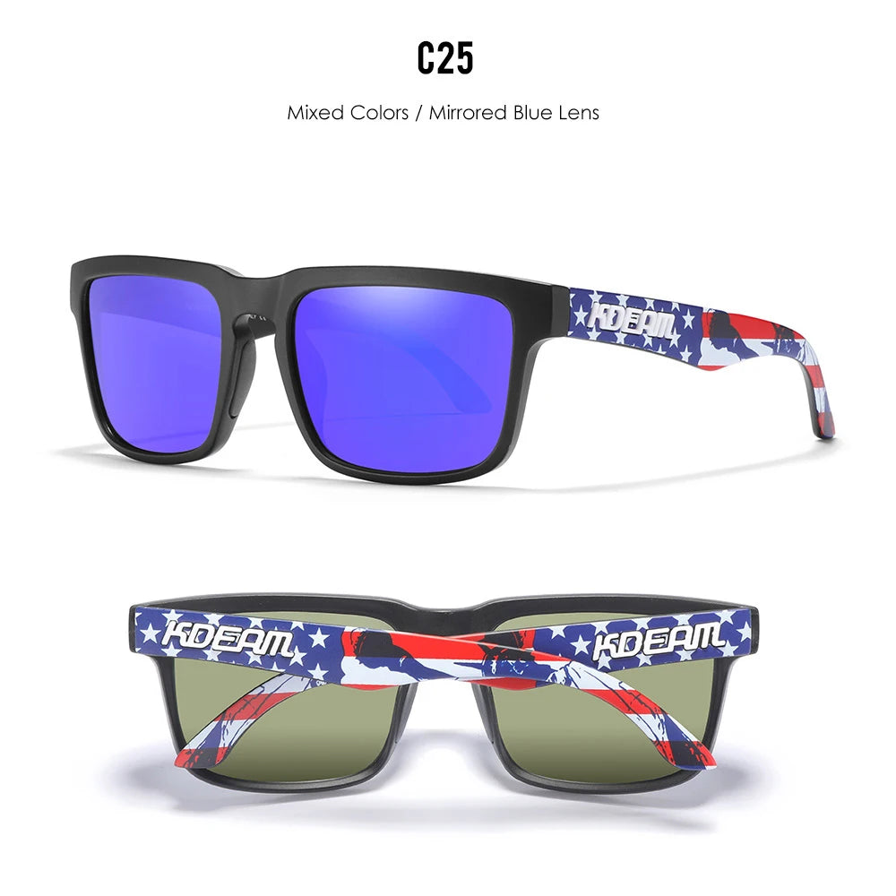 KDEAM Men's Polarized Sunglasses Square Casual Outdoors Sun Glasses Women Unisex Sunglass For Couple With New Package