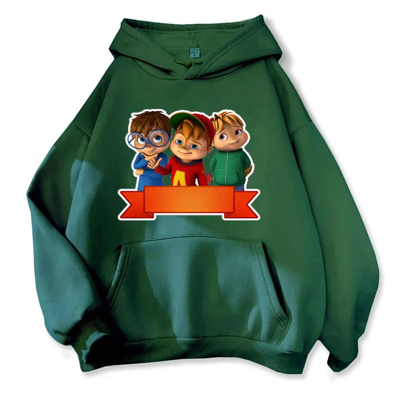 2026 Fashion Neutral Casual Sports Men's and Women's Hoodies Alvin Chipmunk Halloween Men's and Women's Hoodies Trendy Clothing