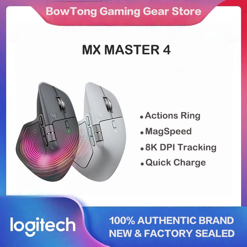 Logitech MX Master 4 Wireless Bluetooth Mouse – Silent & Precise