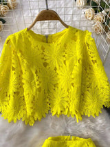 Elegant Crochet Embroidery 2-Piece Set