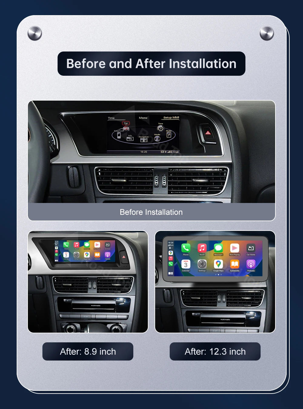 Road Top Touchscreen Display for Audi A5 S5 | CarPlay & Android Auto