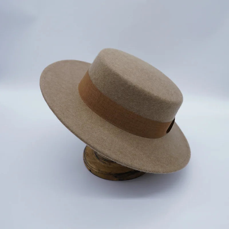 Wool Felt Fedora & Boater Hat – Wide Brim, Unisex
