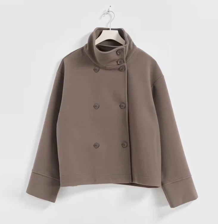 Urban Stand-Collar Woolen Coat