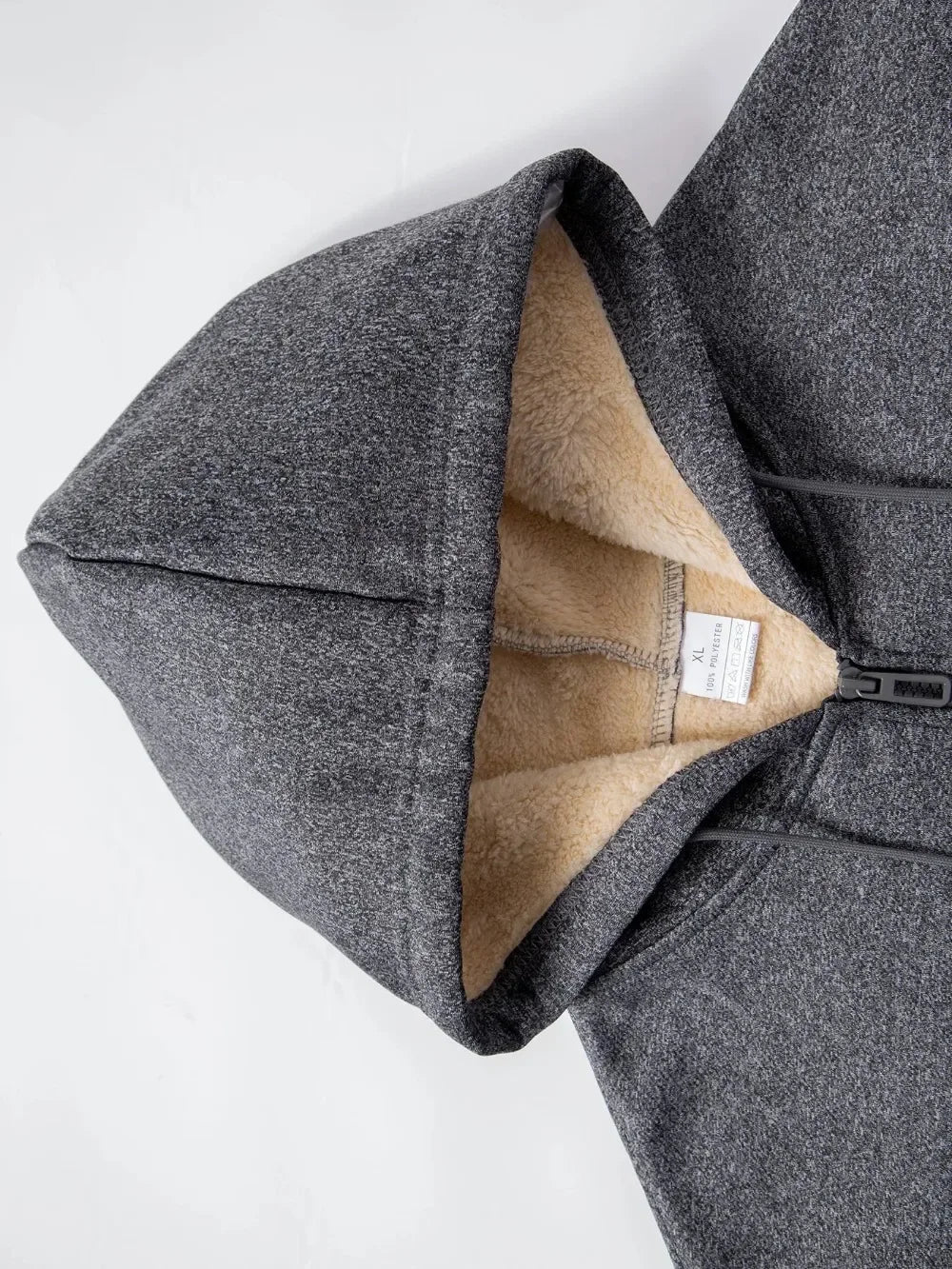 Men's Fleece Zip-Up Hoodie Jacket – Warm & Windproof