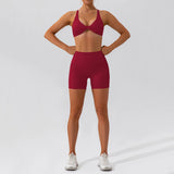 2-Piece Women's High-Waist Yoga Set – Seamless Long Sleeve Workout Suit
