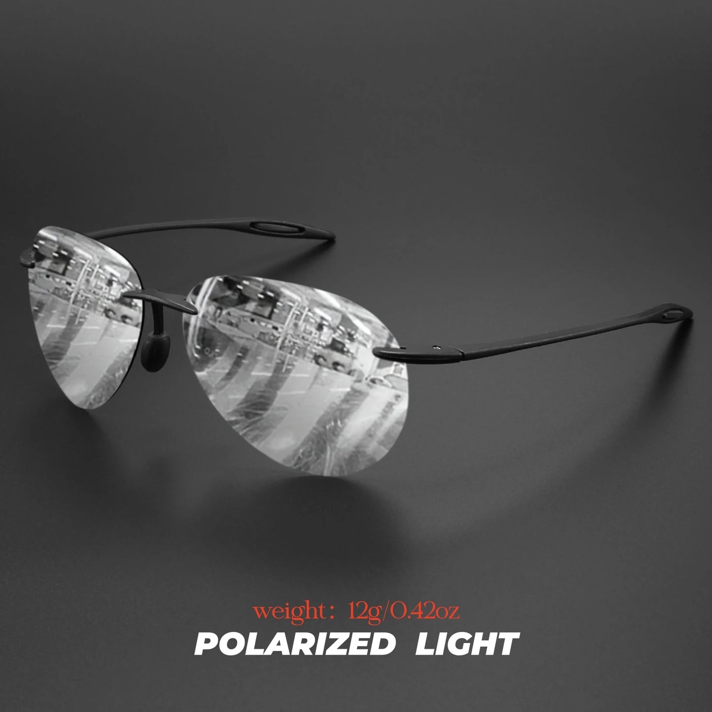 TR90 Frameless Polarized Aviator Sunglasses – Ultralight
