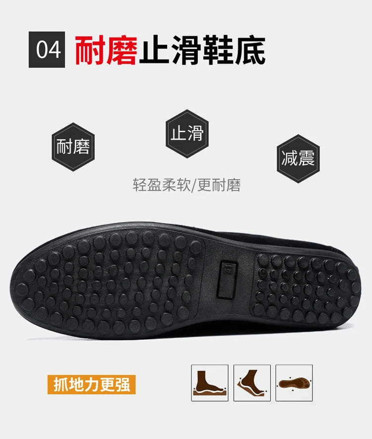 2026 Casual Men's Shoes Versatile Comfortable Work Shoes Driving Loafers Black, Grey, Khaki Three-Colour