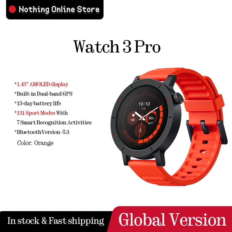 NEW Global Version CMF Watch 3 Pro 1.43"AMOLED Dual-Band GPS Bluetooth call  IP68
