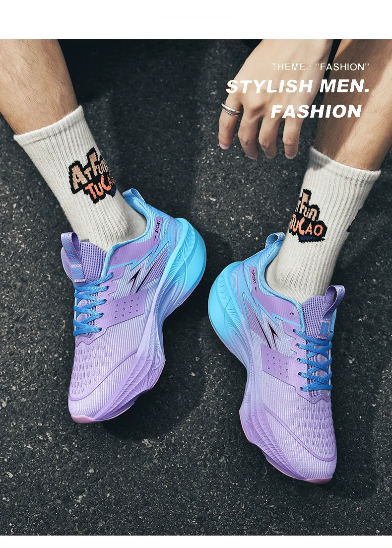 Marathon Running Shoes — Carbon Board, Air Cushion, Breathable & Lightweight Sneakers for Men & Women