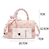 FOXER Brand PVC Leather Pink Handbag Women's Shoulder Bag Chic Small Square Bag Fashion Female Crossbody Bag Ligth Luxury