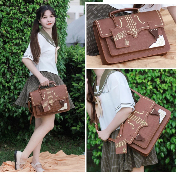 JIAERDI Harajuku Kawaii Handbag Women Harajuku Lolita Briefcase Backpack Jk Student Bag Japanese Shoulder Messenger Bags Y2k