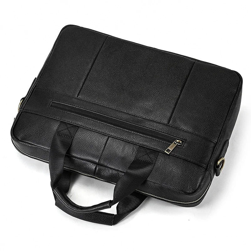 Genuine Leather Briefcase Bag for 15.6 inch laptop computer bag cowskin handbag for men male leather crossbody shoulder bag
