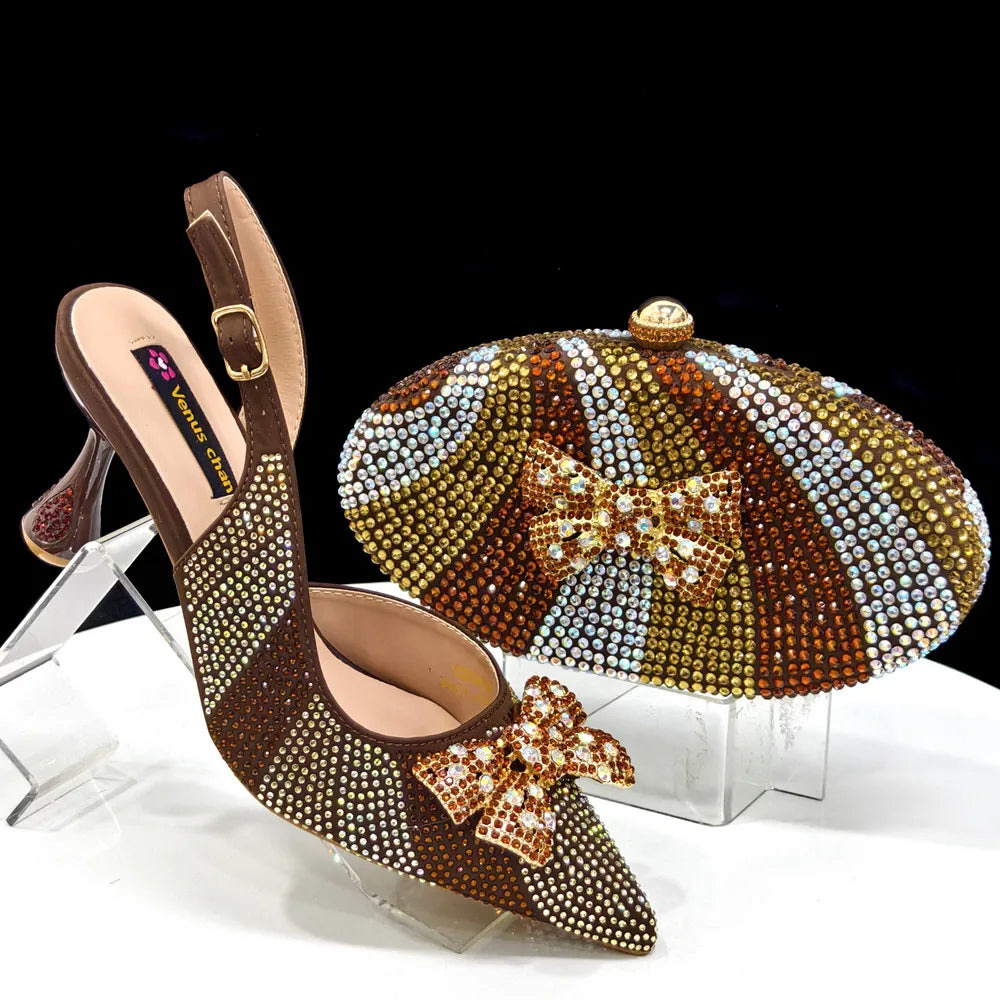 Venus Chan Pointed-Toe Heels & Handbag Set for Women