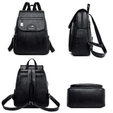 Women's Leather Backpack with Organizer Pockets