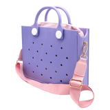 EVA Large Leather Shoulder Bag Handbag Tote Bag Storage for Women Casual Waterproof Beach Bag Hole Fit Charm Fashion Storage Bag