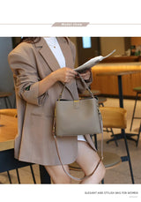 Women's Genuine Leather Handbag Luxury Bucket Style Casual Lady Fashion Shoulder Crossbody Messenger Bag for Girls 2025 Hot Sale