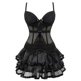Women's Corset Dress with Straps & Lace | Plus Size Bustier Set