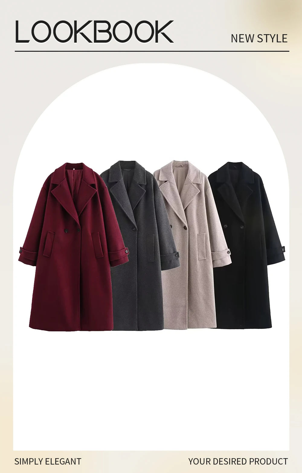Tri-Color Luxury Loose Collar Coat