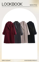 Tri-Color Luxury Loose Collar Coat