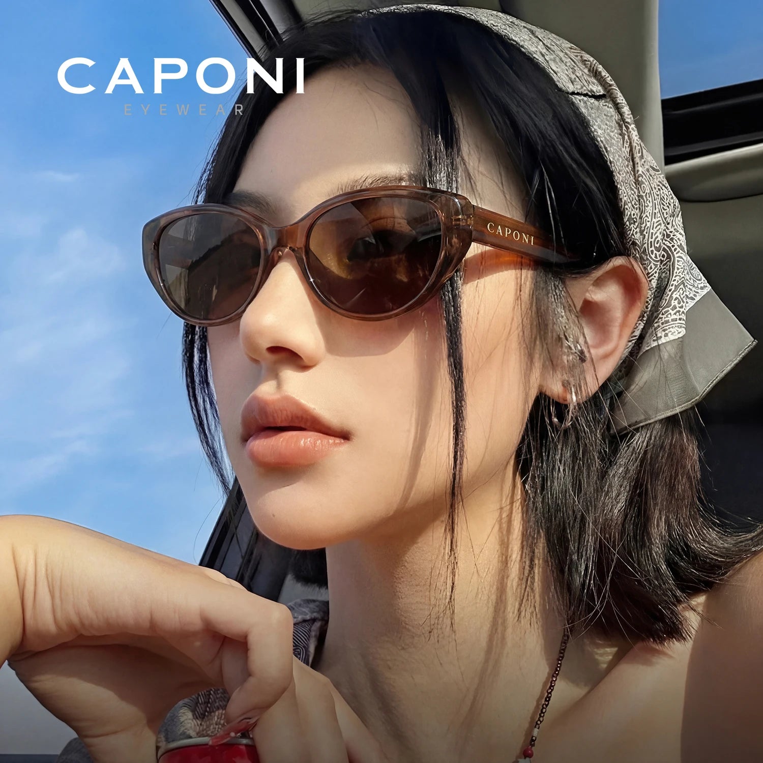 CAPONI Cat Eye Polarized Sunglasses for Women